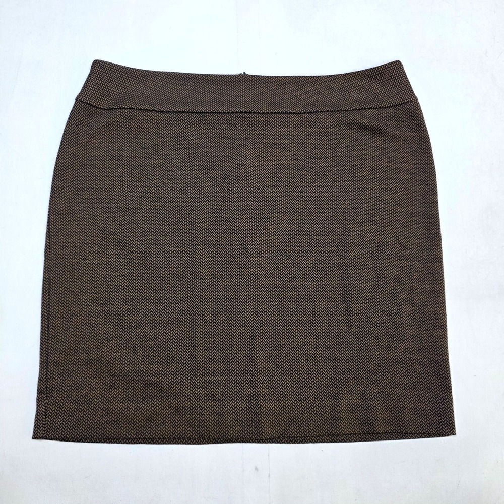 Halogen Skirt Womens 14 Brown Herringbone Mini Career Professional 8479